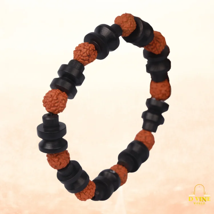 Rudraksha & Karungali Shivaling Bracelet